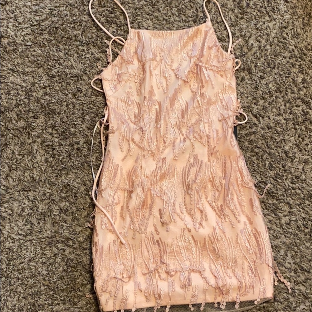 NWT Lulus Pink tassel mini dress